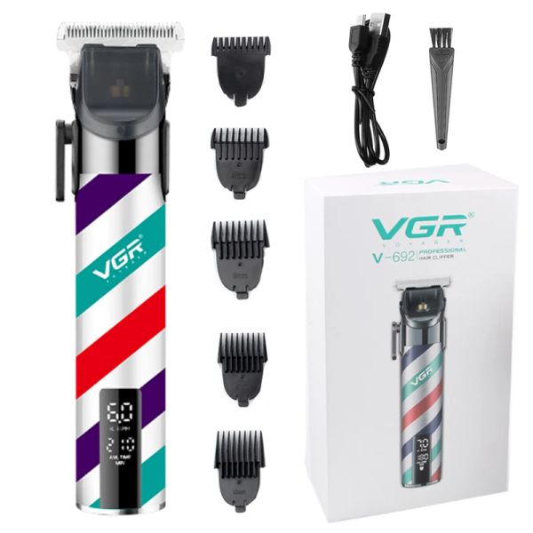 Clippers VGR Profissional Ajuste Cabelo Ajustável Trimeiro para homens Cabelo barba Clipper Máquina de corte de cabelo elétrico Recarregável Bateria de lítio