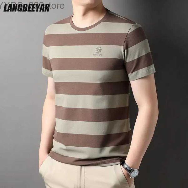 Herren Casual Shirts Top Leinenfärbungsprozess Cotton New Summer Brand Top Mens Designer T-Shirt Kurzarm Casual Fashion Herren Kleidung YQ240422