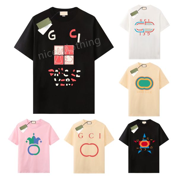 T-shirt di Summer Designers T-shirt Brand Luxury Man Womens Shirts with Letters Stampare maniche corte a maniche di moda sudore rotondo sudore che assorbente camicie da uomo allenta