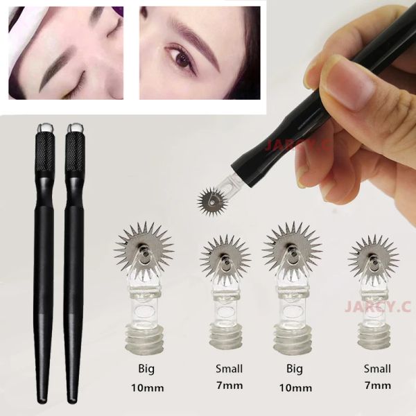 MACCHINA 100/50pcs Fog Roller Aghi per sopracciglia per tatuaggi manuali Piercing Penna Strumenti di trucco per microblading Microblading per PMU Coloratura più veloce