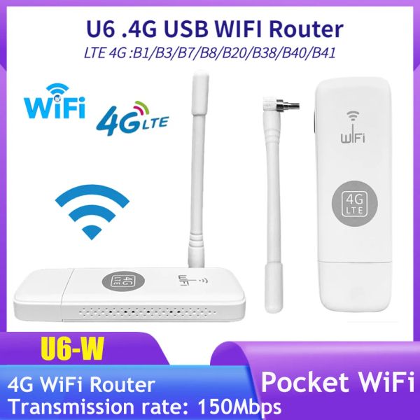 Roteadores 4G WiFi Router com slot de cartão SIM WiFi portátil LTE USB 4G Modem Pocket Hotspot Wireless Router Wireless Dongle Broadband de banda larga
