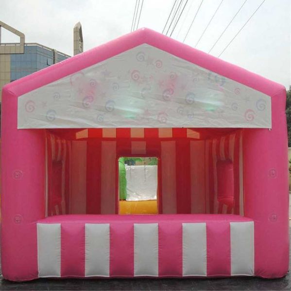 Atacado 4x3m Floss Candy Floss personalizado Concessão Inflável Pop -up Stand Sales Kiosk Carnival Cotton for Food/Ticket/Juice Party