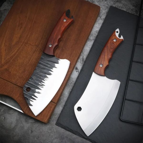 Accessori a carni a carni forgiate coltello da macellaio in acciaio inossidabile bondo chef da cucina da cucina da cucina da pesca da campeggio bbq coltello portatile frutto con copertura