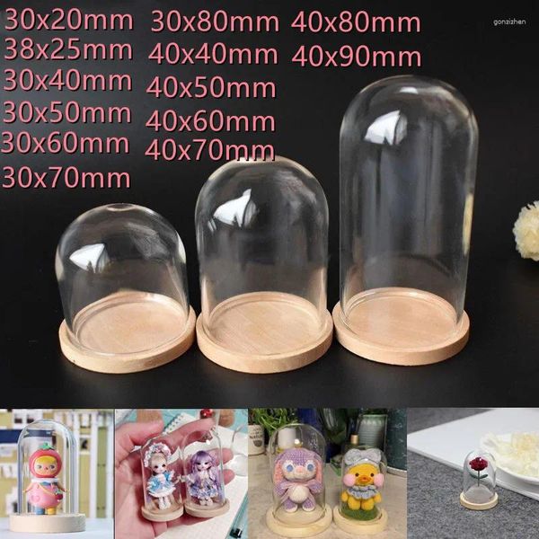 Dekorative Figuren 1x Glasblume Flasche Kuppel Deckung für saftige Pflanzen Wohnkultur Vase DIY Micro Landschaft Figur Doll Display Staub