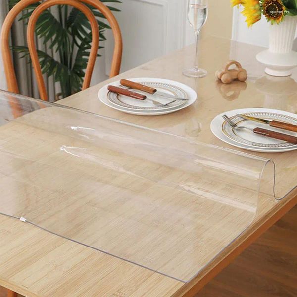 Panno tavolo in PVC in PVC tovaglia trasparente vetro morbido copertura rettangolare impermeabile per la polvere a prova di olio da cucina da pranzo tappetino da pranzo cucina da cucina