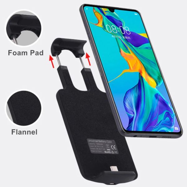 Casi 5.06.5 Custodia di alimentazione universale Typec per Huawei Samsung Meiz Zte OnePlus Xiaomi Caricatore batteria Coperchio regolabile