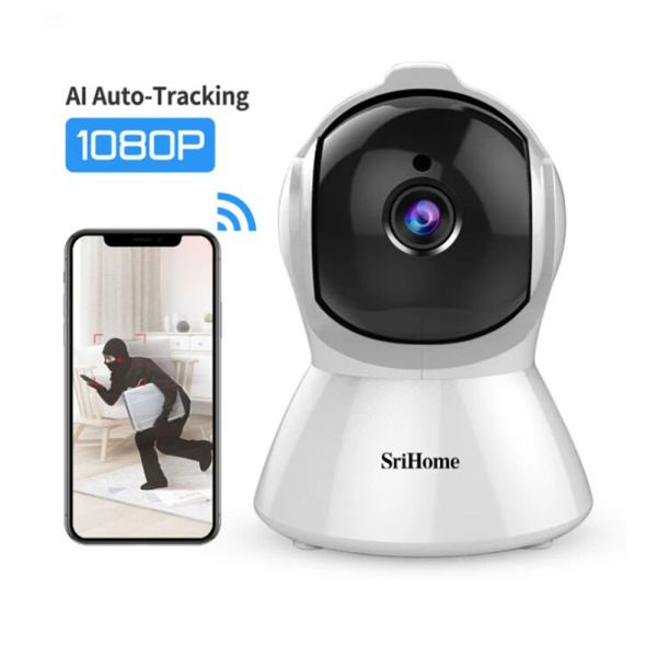 Управление SRIHOME SH025 AI Body Autotracking IP -камера Mini 1080p Wi -Fi CCTV Camera 2,0MP H.265 Smart Home Hom