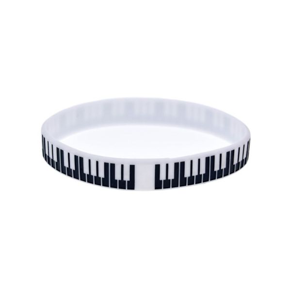 100 pcs Klavierschlüssel Silikon Gummiarmband Großartig, um in jedem Vorteilsgeschenk für Musikfans248E zu verwenden