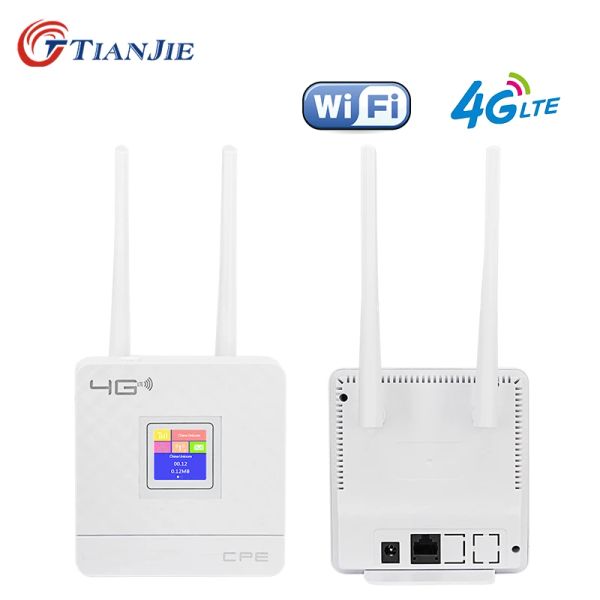 Router 4g lte cpe wifi router sblocco 3g hotspot mobile wan/lan porta doppia antenne esterna gateway con scheda sim modem