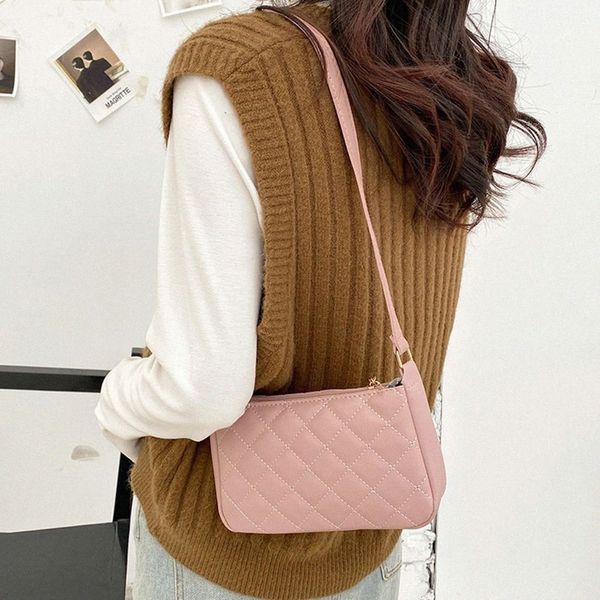 Mini Casual Pu Rhombus Pattern Borse Borse Borsa Bagna in stile coreano Braino spalla spalla a assi