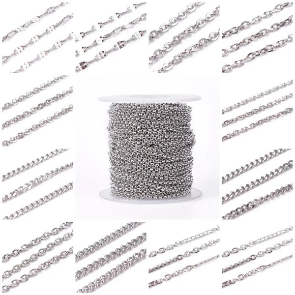 Fili 20m/rotolo 304 inossidabile metallo in acciaio inossidabile catena rolo marciatore roborbullo per gioielli che producono una collana bracciale fai -da -te