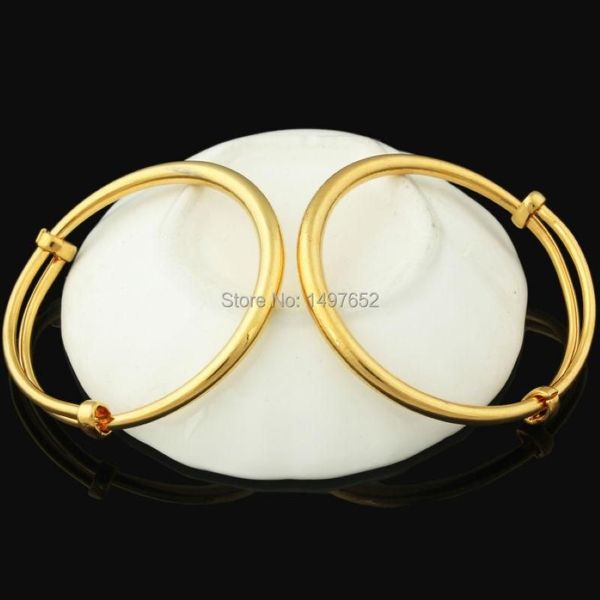 Bangle Fashion Dubai Gold Baby Schmuck für Jungen Mädchen18K Farbe Äthiopische afrikanische Kinder Armreifen Bracelet259g