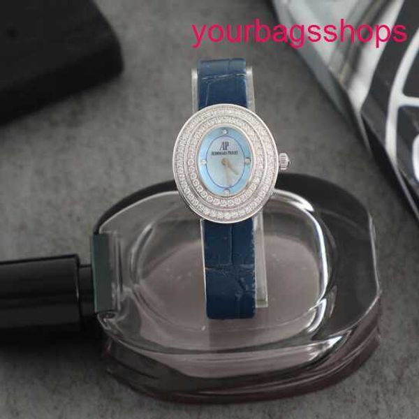 AP Titanium Watch Watch 67395BC Женская светло -голубая тарелка Оригинальная бриллиант 18 -километровый Quartz Quartz Watch