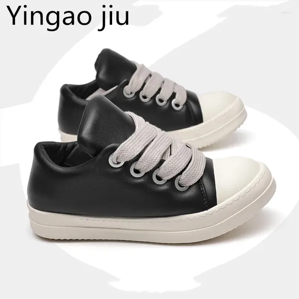 Scarpe casual a mano sede a mano primaverile e nicchia di nicchia stile tavolo in pelle maschio rotondo bianco maschio da uomo