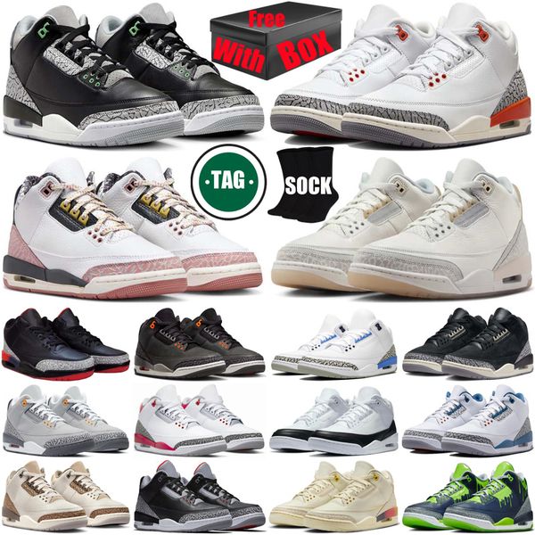 3 3s fragment jumpman uomo scarpe da basket nero bianco laser arancione rosso fuoco UNC mens formatori sportivi sneakers