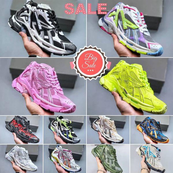 RUNNERS 7.0 SCARPE ASSEGGIO UOMINO Graffiti Black Green Fluo Burgundy in pelle bordeautre gratis grigia viola neon giallo bianco marca di marca da donna designer da uomo scarpe da ginnastica