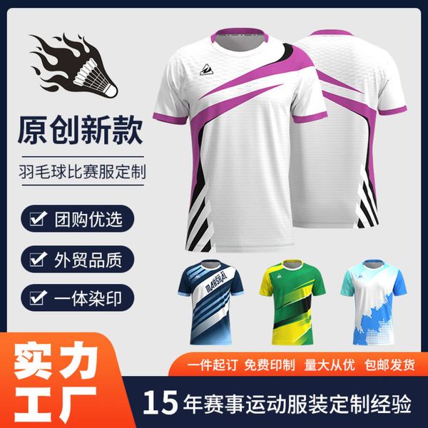 Neue koreanische Version Unisex Schnell Trocken -Trainingsteam Tennis Badminton Trikot Top