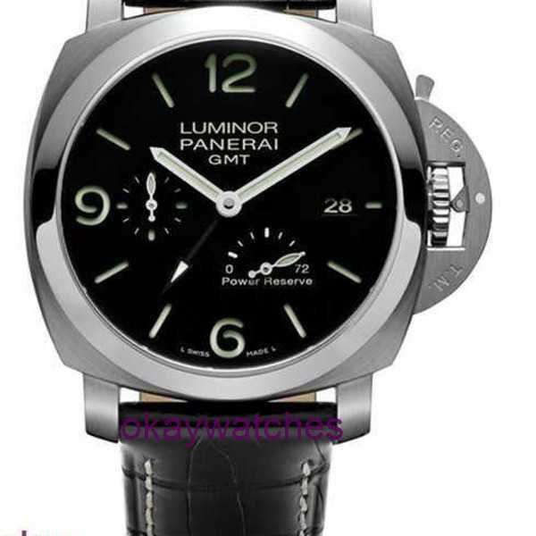 Pannerai Watch Luxury Designer 1950 Serie 44mm Automatischer mechanischer Kalender Dual Time Zone PAM 00321