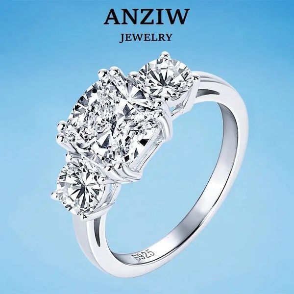 ANZIW 35CT Три камня -обручальные кольца.