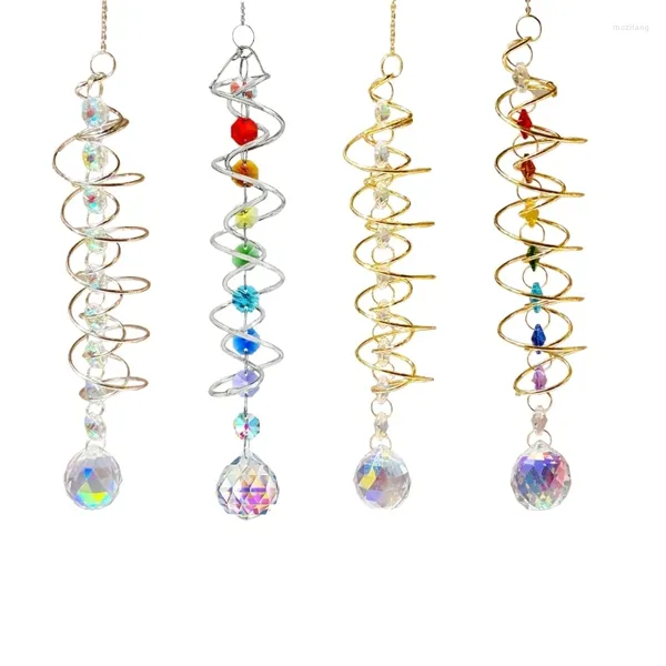 Decorações de jardim Crystal suncatchers sinos de vento pendurados arco -íris ornamentos de janela pendente