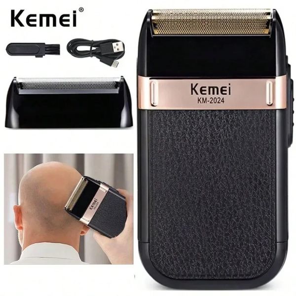 KM- Black USB Interfaccia per capelli rash per uomo Kemei Electric Shavers 240420