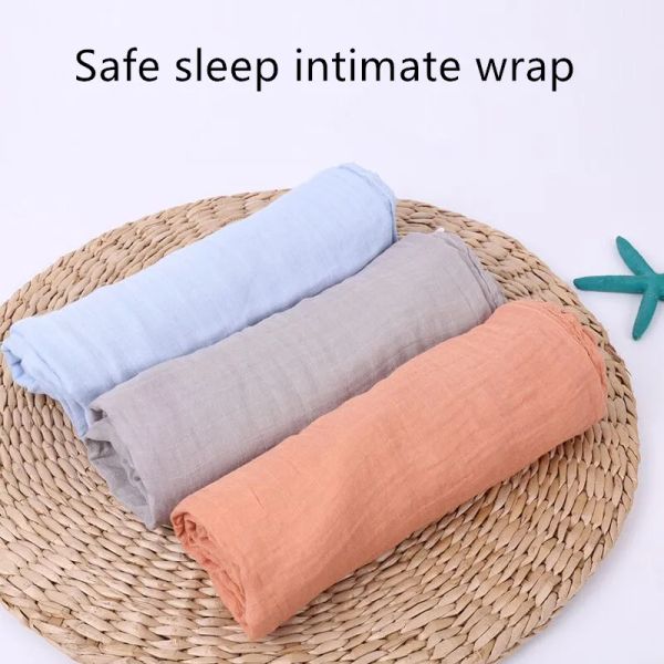 Kleidung 120*120 cm Baby Bambus Musselin Swaddle Decke Neugeborene Weiche Bades Handtuch Bio -Säuglingsblatt Muslim Wickel Kinder Kriechmatte