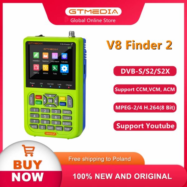 Receptores GTMedia V8 Finder2 Digital Satellite Signal Finder Support DVBS/S2/S2X CCM VCM ACM 1080P HD Satfinder melhor do que o Finder Meter Meter