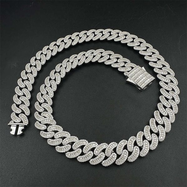 Hochwertige Handeinstellung Miami Cuban Link Chain 16mm S925 Sterling Silber 6A VVS Moissanite ECED Juwely Halskette für Männer