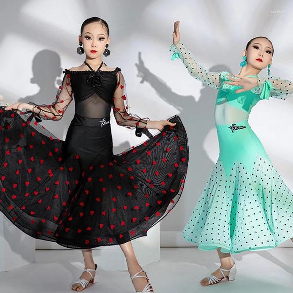 Sahne Wear 2024 Balo Salonu Dans Yarışması Giysileri Kızlar Örümlü Kılı