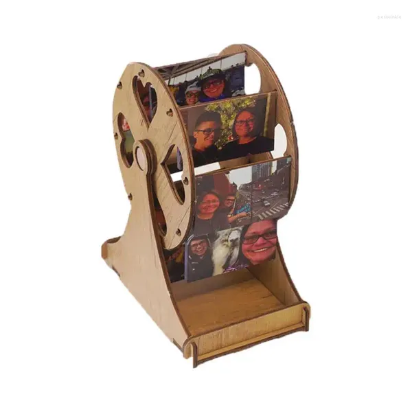 Cornici rotanti rotatura ruota cornica fotogramma in legno per display decorazioni vintage per bambini k-