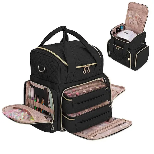 Depolama Çantaları Taşınabilir Kutu Oje Organizatör Çantası Uçucu Yağ Kozmetik Manikür Araçları
