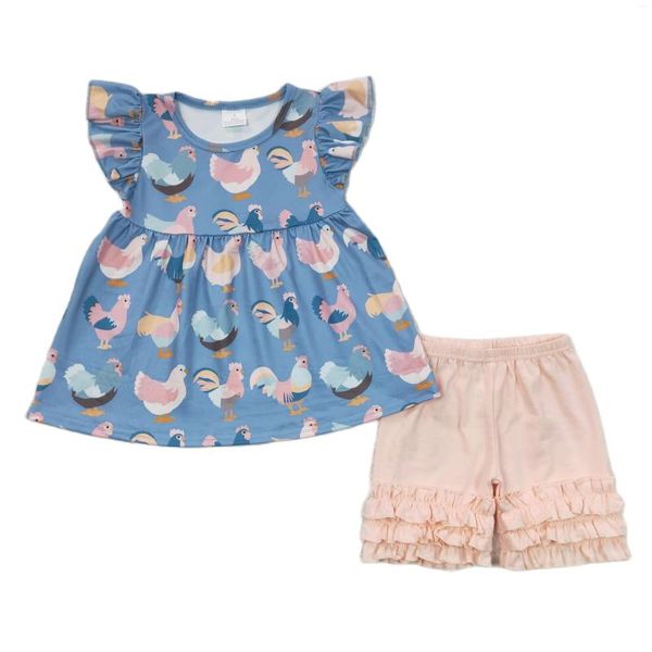 Малышка для девочек розовая юбка с короткими рукавами курица пухлые трепелы