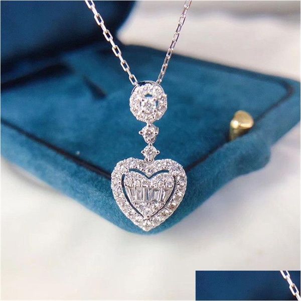 Colares pendentes Heart Love Labory Diamond CZ 925 Sterling Sier Party Pingents Colar Chain Collection for Women Jewelry Fine Jewelry Deliver dhp2b