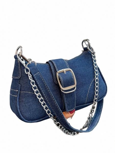 Kleine Design Jeans Bag Damen New Cross-Shoulder Bag Schulter Canvas Bag V9GX#