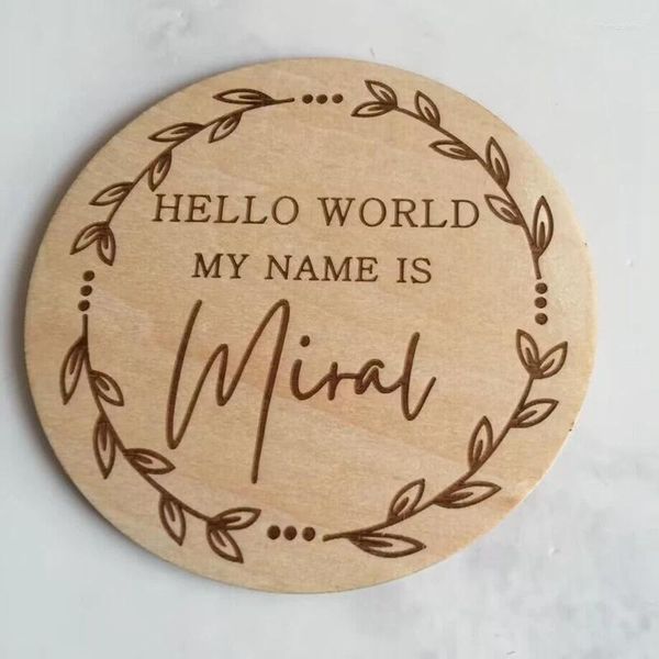 Party liefert personalisierte Babyname Zeichen Hallo Welt, meine Holzandeckungsscheibe Custom Plaque