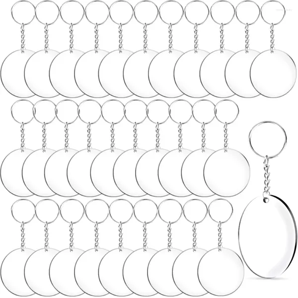 Schlüsselanhänger 350pcs Acryl -Schlüsselbund -Blanks klare runde Verzierung Blank 2 Zoll Kreisscheiben mit Schlüsselkettenringen für DIY -Handwerk