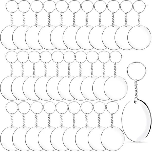 Portachiavi da 350pcs a canottiere acriliche trasparenti dischi circolari in bianco da 2 pollici con anelli per imbarcazione fai -da -te per l'artigianato fai -da -te