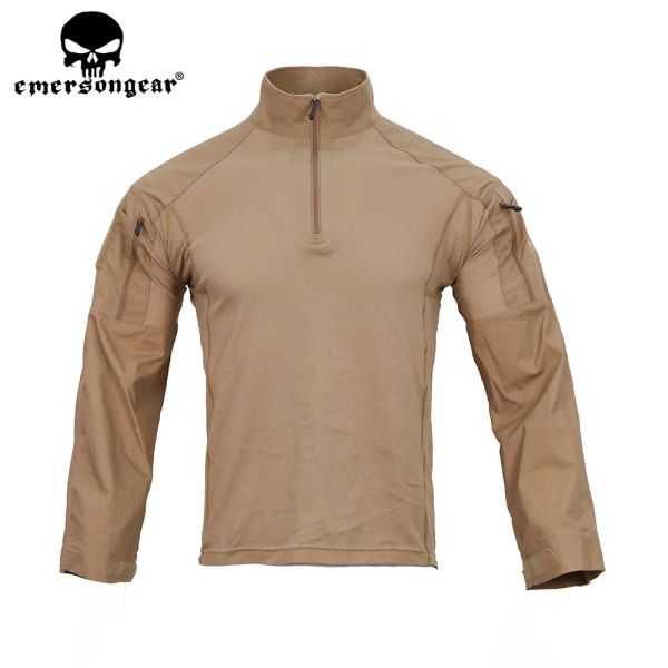 Футболки Emersongear Tactical Combat E4 Tshirt Мужчины водонепроницаемые футболки дышащие военные рубашки.