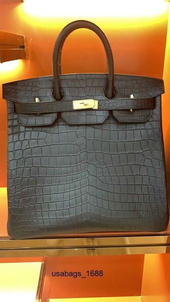 Großhandelspreis 50 cm Mann Totes Marke Handtasche Matt Crocodile Skin Luxury Geldbeutel Volles handgefertigtes Qualitätsnähen mit Wachslinie