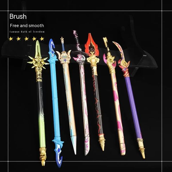 Penne Nuovo anime Genshin Impact 0,35 mm Sword Pen Game scrivania Accessori giocattoli per ragazzi Gifts Room Decorazioni per la casa COSTRUY