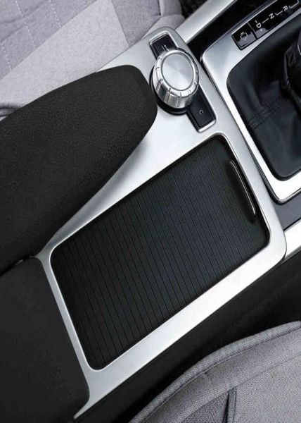 Autoaufkleber Inner Center Console Gear Shift Box Pequin Wasserbechhalter Abdeckungsstreifen für Mercedes Benz C Klasse W204 200814 AC1105411