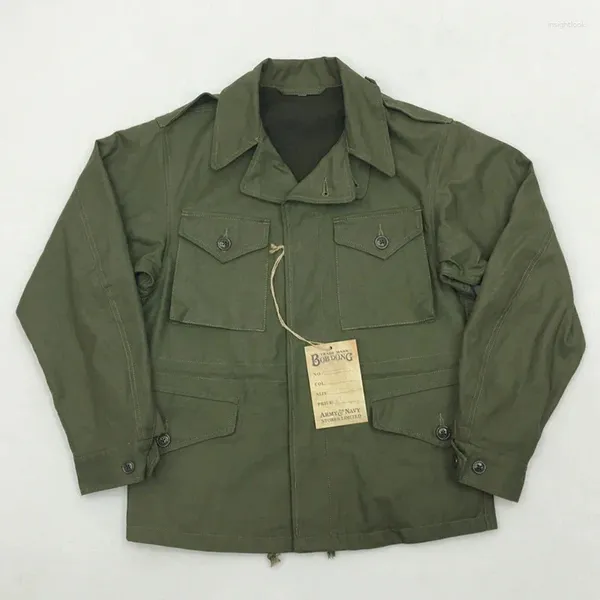 Casacos de trincheira masculina bob dong EUA exército m-43 camisa de campo vintage unifrom verde