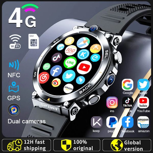 Steuerung 4G SmartWatch Download Alle App -Software Dual Camera Videoanrufe 1.39 