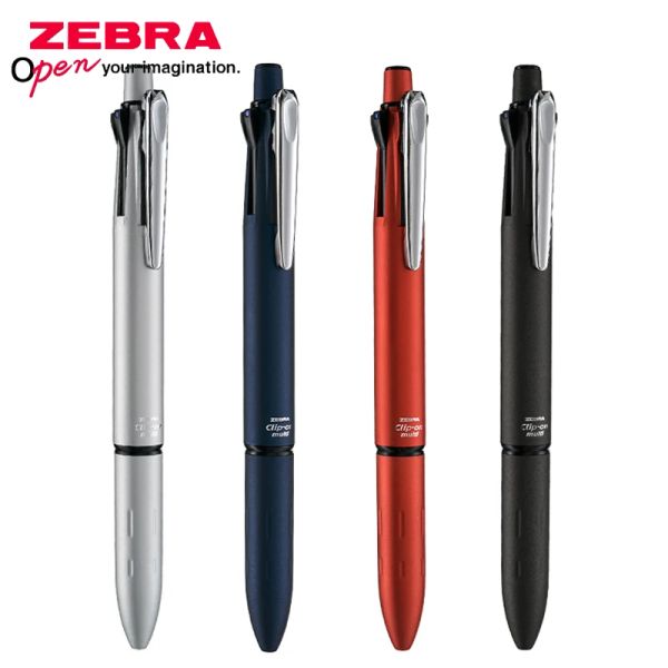 Pens Japão Papelaria Zebra Gel Pen multifuncional caneta B4SA4 Full Metal 5in1 Acessórios para escritórios Supplies escolares