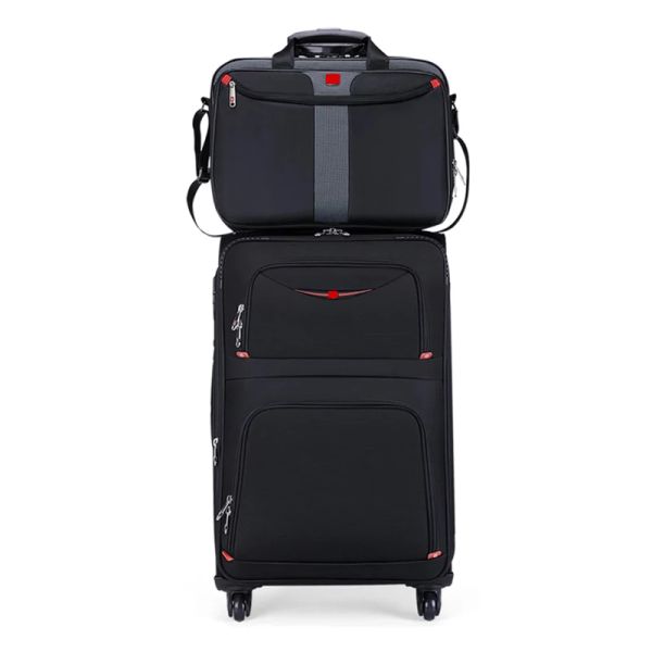 Bagagli hot!Nuovo Business Swiss Brank Rolling Bagues Set con borsetta universale per tessuto per tessuto maschile valigia da viaggio per carrello da viaggio