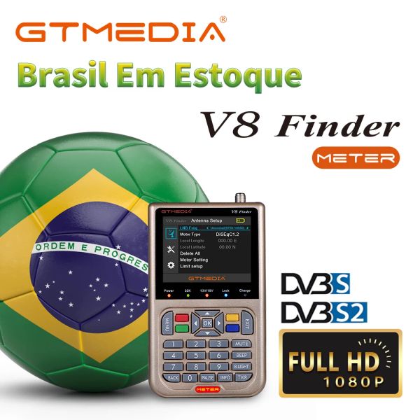 Receptores GTMedia Freesat V8 Finder Meter/Pro/Finder 2 Medição dispositivo TV Signal Finder DVBS/S2/S2X HD 1080p Alta definição SAT Finder