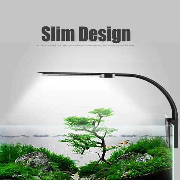 Aquários Ultrathin LED Aquarium Light Lighting Plants cultivam clipe à prova d'água de plantas aquáticas leves para o tanque de peixes Luz branca