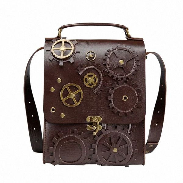 Retro Steampunk Frauen Umhängetaschen Vintage Uhr Mey Clutch Handtasche tägliche Damen Casual Crossbody Purse Fi Peralität A y5rq#