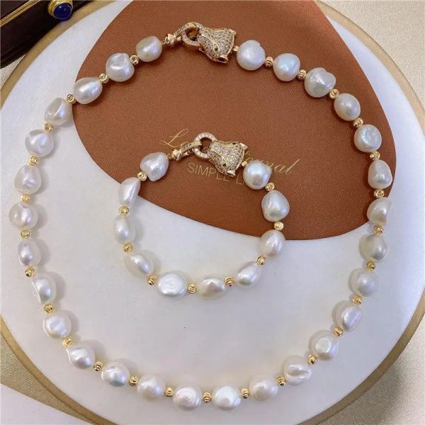 Strands 1011mm Classic Baroca Pearl Set di gioielli naturali Collacele per girocollo perle d'acqua dolce per donne Regali di moda