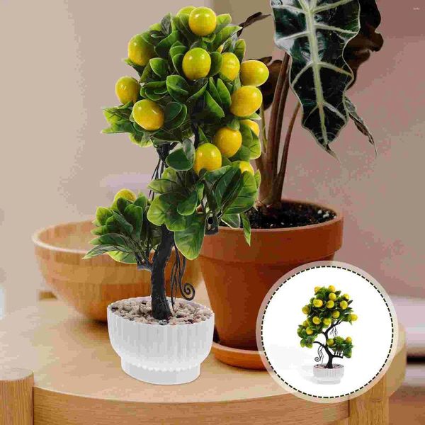 Fiori decorativi Simulazione di alberi da frutta artificiale DOCORS FINUCI DESKTOP BONSAI PVC TABELLO DI FINE UFFICIO